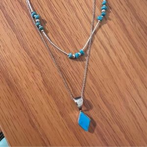 Vintage Sterling Native American Navajo Liquid Silver and Turquoise Necklaces
